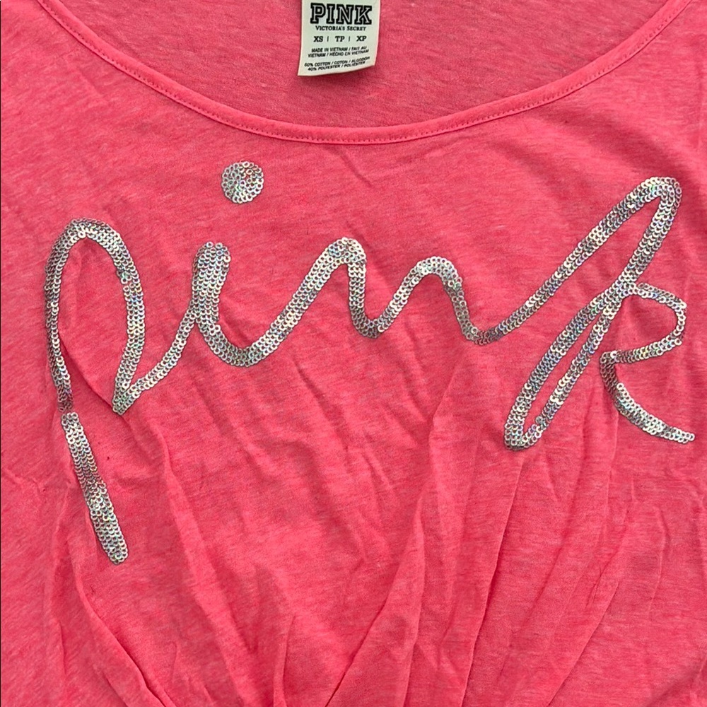 PINK Victoria's Secret Women's Tie-Front Crop Top - Picture 3 of 3